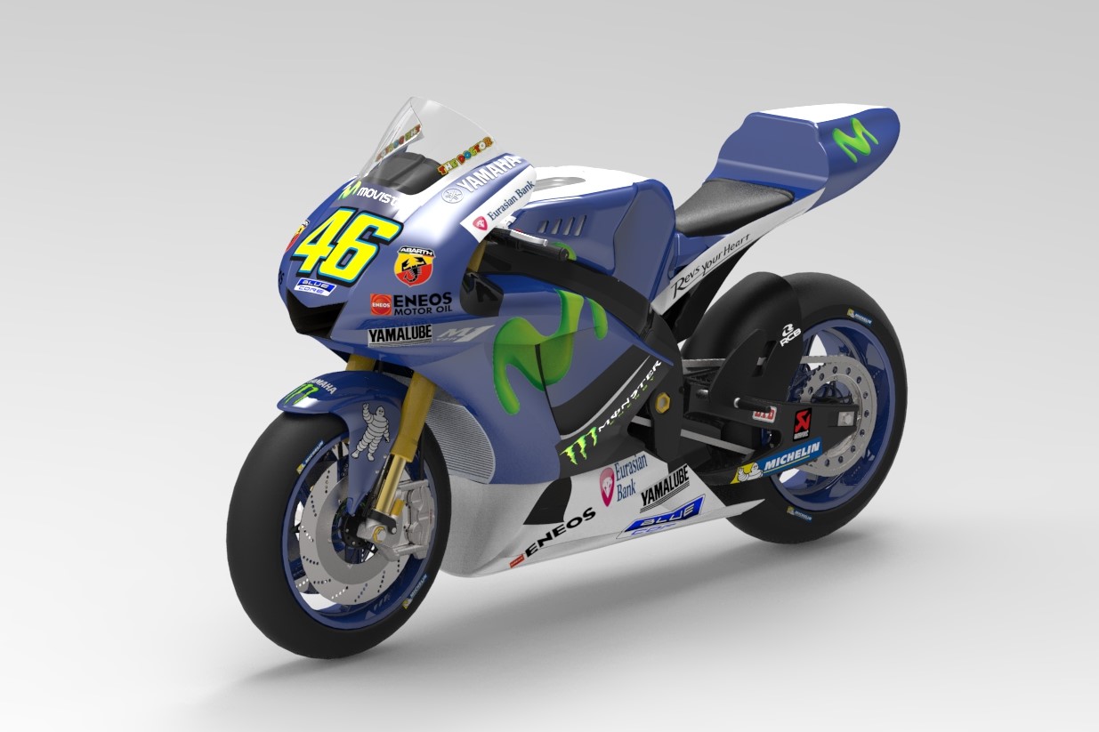 Yamaha YZF-M1摩托车造型3D图纸 STEP格式